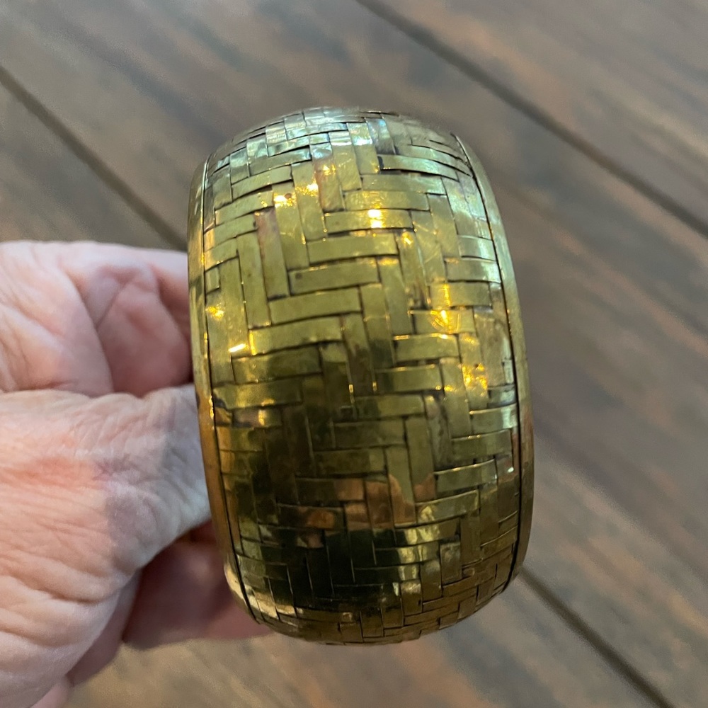 Vintage woven brass bangle